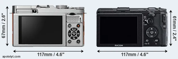 Comparison X-A2 or GR rear