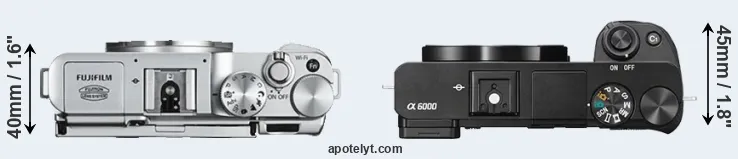 Compare X-A2 versus A6000 top