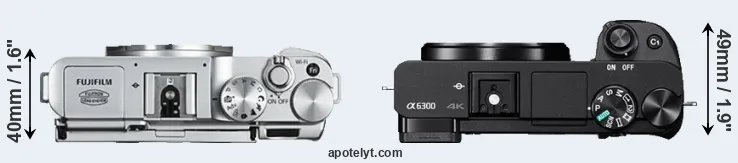 Compare X-A2 versus A6300 top