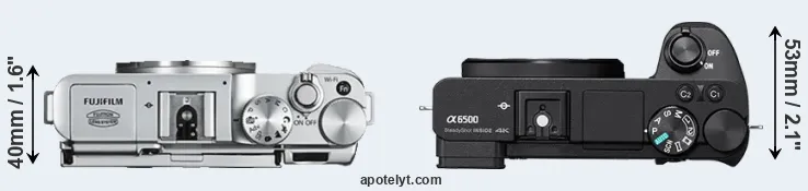 Compare X-A2 versus A6500 top