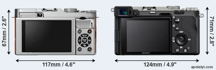 Comparison X-A2 or A7C rear