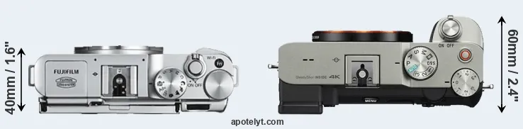 Compare X-A2 versus A7C top