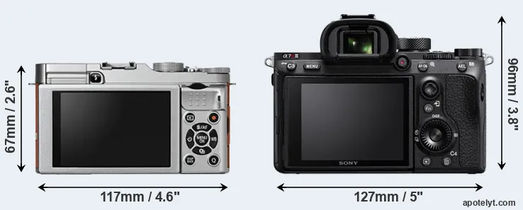 Comparison X-A2 or A7R III rear