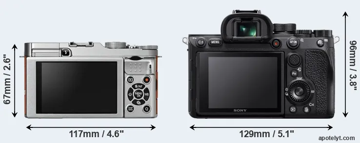 Comparison X-A2 or A7R IV rear