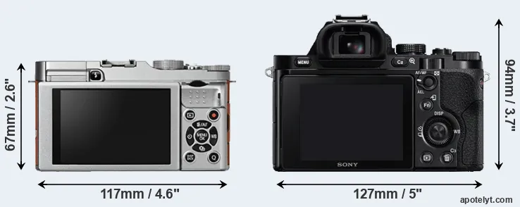 Comparison X-A2 or A7R rear