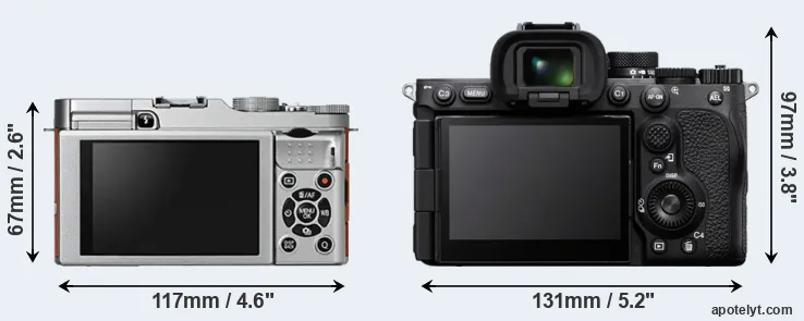 Comparison X-A2 or A7R V rear