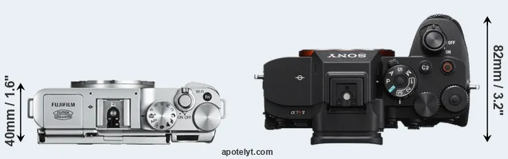 Compare X-A2 versus A7R V top
