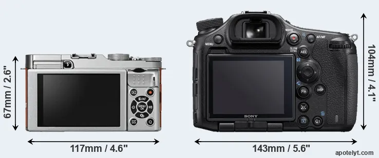 Comparison X-A2 or A99 II rear
