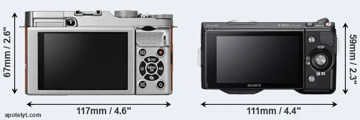 Comparison X-A2 or NEX-5N rear