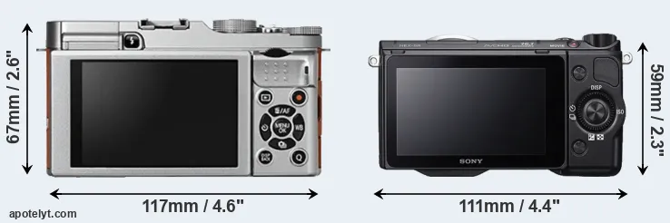 Comparison X-A2 or NEX-5R rear