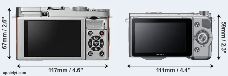 Comparison X-A2 or NEX-5T rear