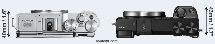 Compare X-A2 versus NEX-7 top