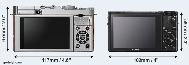 Comparison X-A2 or RX100 V rear