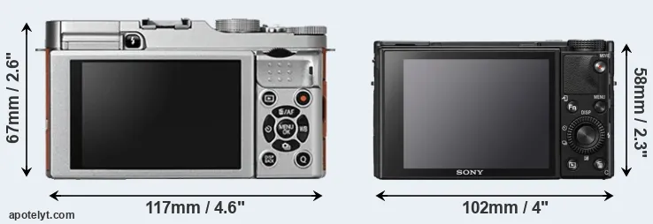 Comparison X-A2 or RX100 VII rear