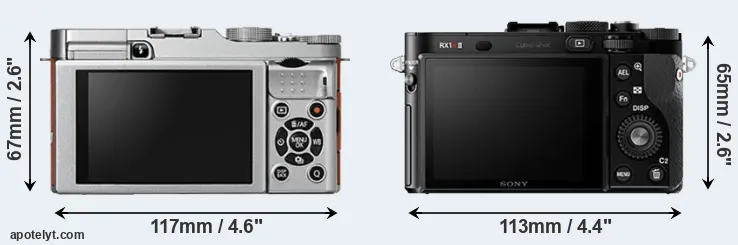 Comparison X-A2 or RX1R II rear