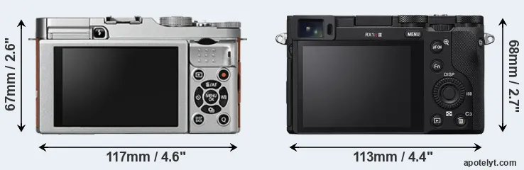 Comparison X-A2 or RX1R III rear