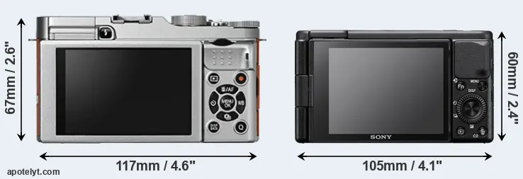 Comparison X-A2 or ZV-1 rear