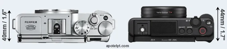 Compare X-A2 versus ZV-1 top