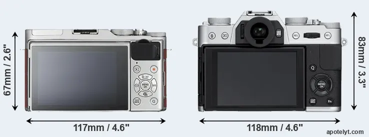 Comparison X-A3 or X-T10 rear