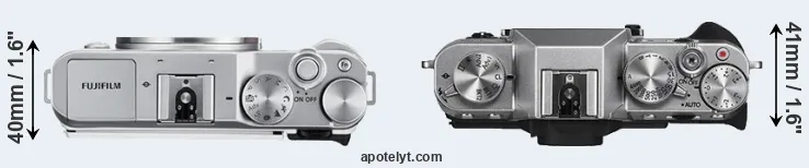 Compare X-A3 versus X-T10 top