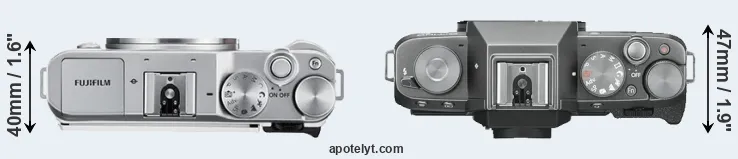 Compare X-A3 versus X-T100 top
