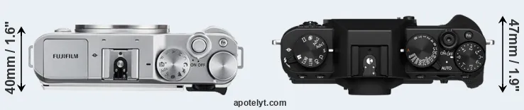 Compare X-A3 versus X-T30 II top