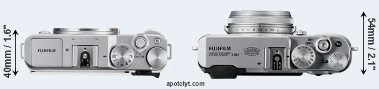 Compare X-A3 versus X100 top