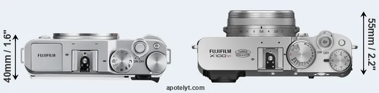 Compare X-A3 versus X100VI top