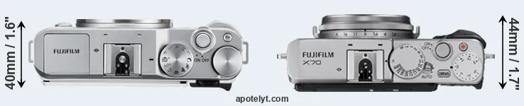 Compare X-A3 versus X70 top