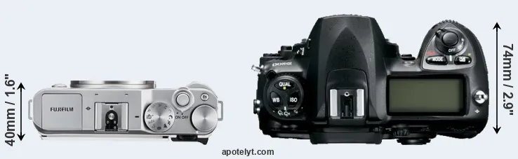 Compare X-A3 versus D200 top