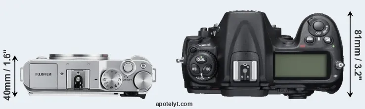 Compare X-A3 versus D300S top