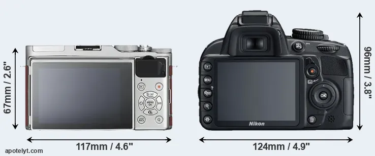 Comparison X-A3 or D3100 rear