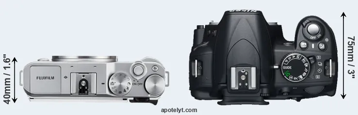 Compare X-A3 versus D3100 top