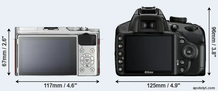 Comparison X-A3 or D3200 rear