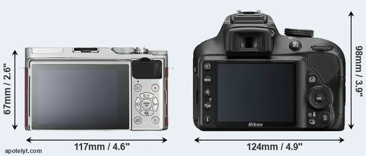 Comparison X-A3 or D3400 rear