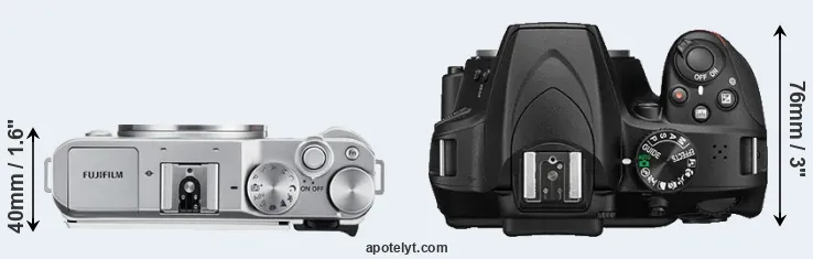 Compare X-A3 versus D3400 top