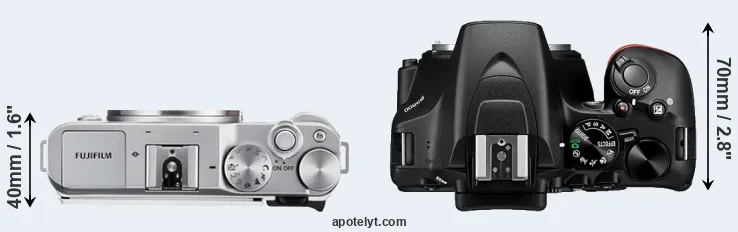 Compare X-A3 versus D3500 top
