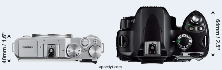 Compare X-A3 versus D40 top