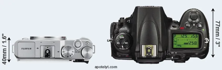 Compare X-A3 versus D700 top