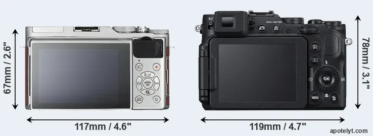 Comparison X-A3 or P7800 rear