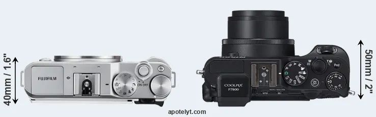 Compare X-A3 versus P7800 top