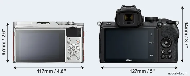 Comparison X-A3 or Z50 rear