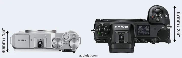Compare X-A3 versus Z6 top