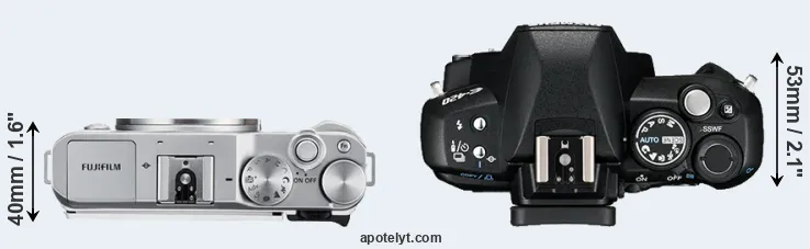 Compare X-A3 versus E-420 top