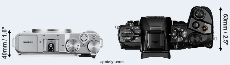 Compare X-A3 versus E-M1 top