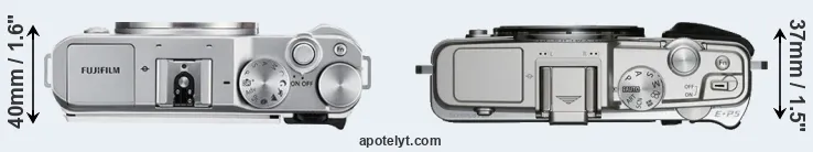 Compare X-A3 versus E-P5 top