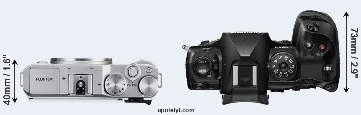Compare X-A3 versus OM-1 top