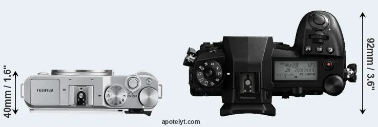 Compare X-A3 versus G9 top