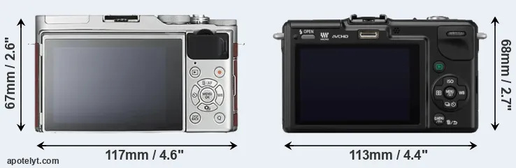 Comparison X-A3 or GF2 rear