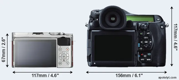 Comparison X-A3 or 645Z rear